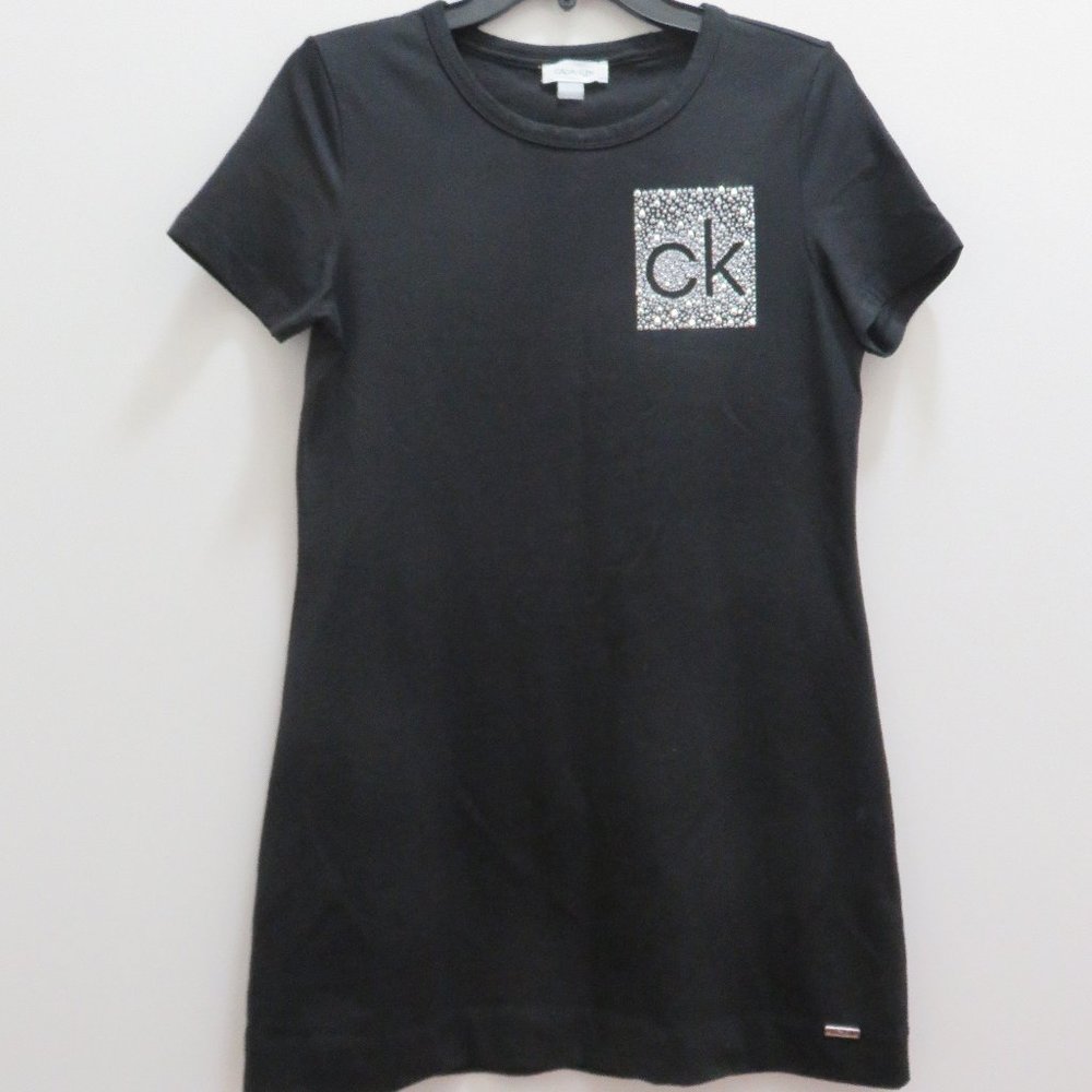 Calvin Klein Black T-Shirt Dress Stretchy Small